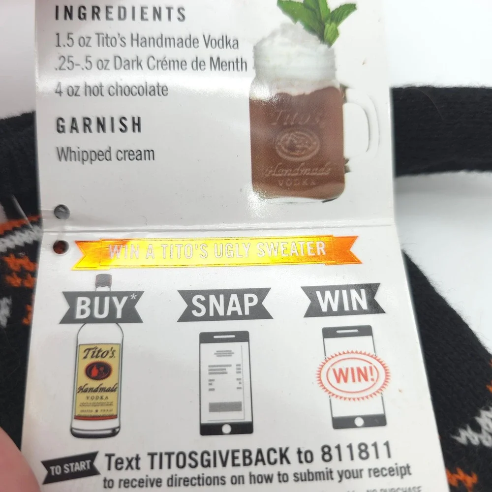 Tito's Vodka Accessory Set Orange Black‎ Koozie Bandana Bottle Sweater Paisley